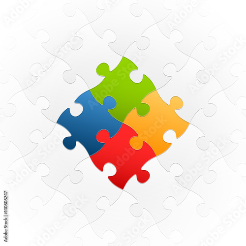 Puzzle teamwork symbolism