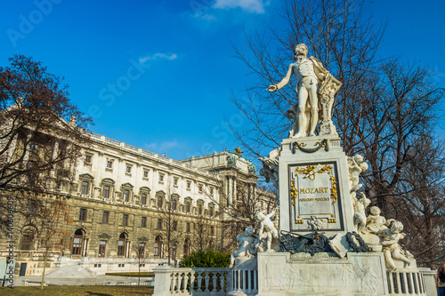 Mozart statue in the Burggarten of the Hofburg Palace in Vienna