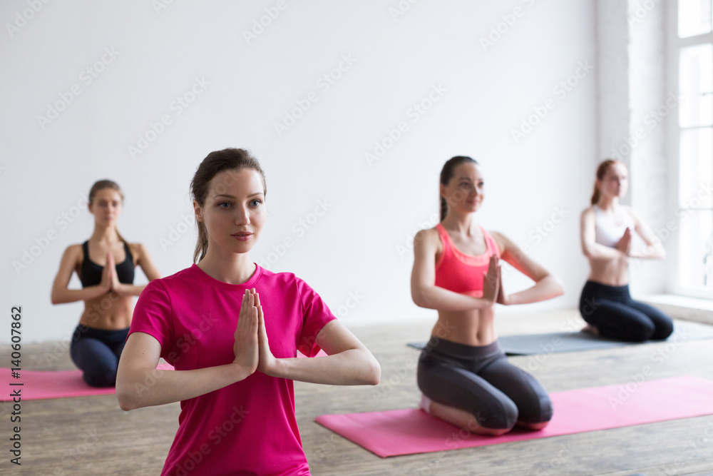 Yoga Practice Exercise Class Concept. Yoga Practice Exercise Class Concept.