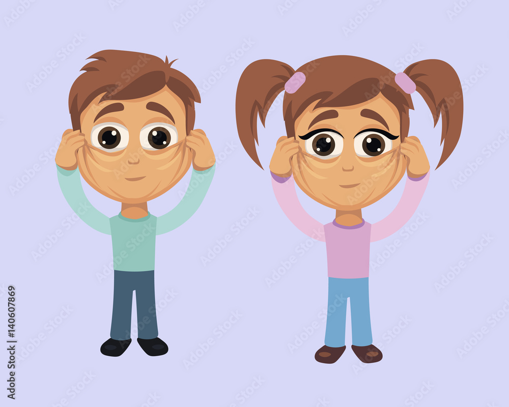 Boy and Girl with Omission of the Muscles of the Face Boy and Girl with Omission of the Muscles of the Face
