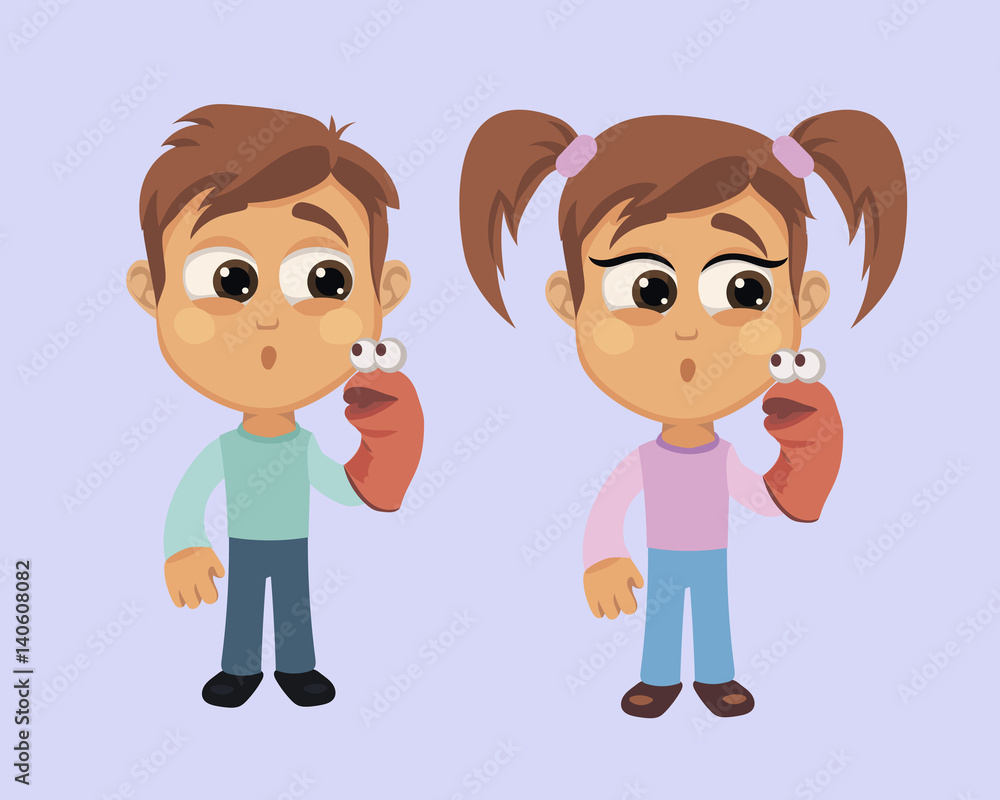 Boy and Girl with Uncontrolled Movements Symptom