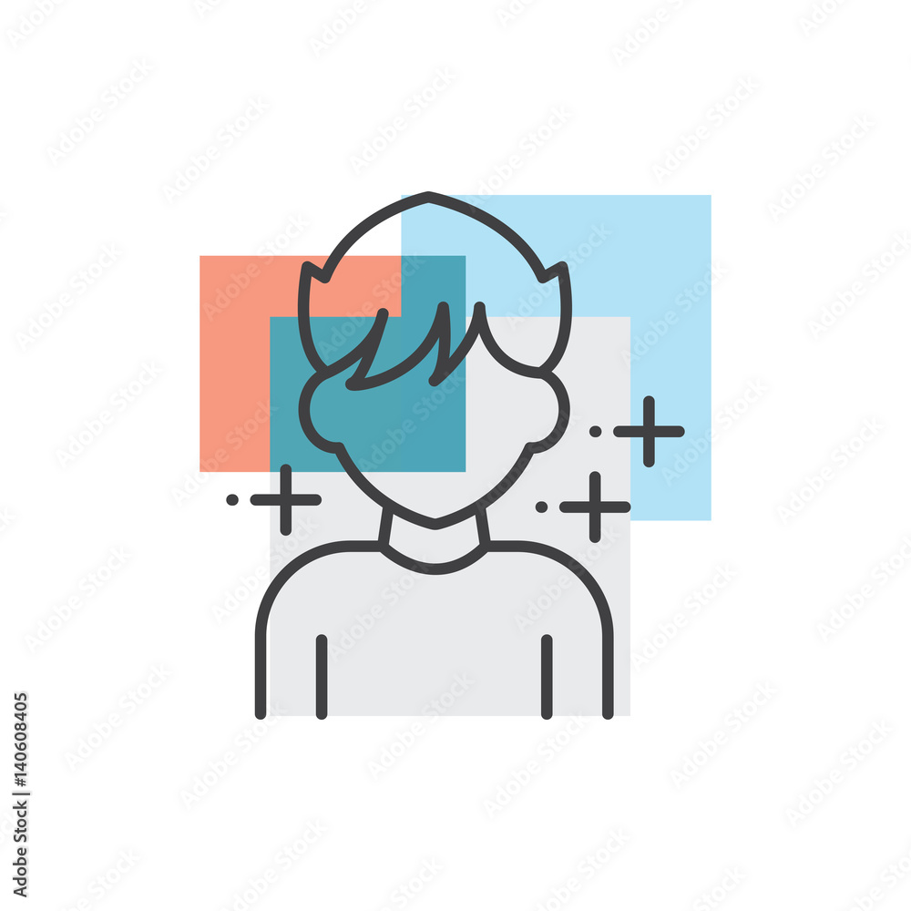 Teen, human avatars icon 3 color Teen, human avatars icon 3 color