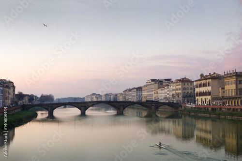Tramonto al Ponte alla Carraia, Firenze, Toscana, Italia photo