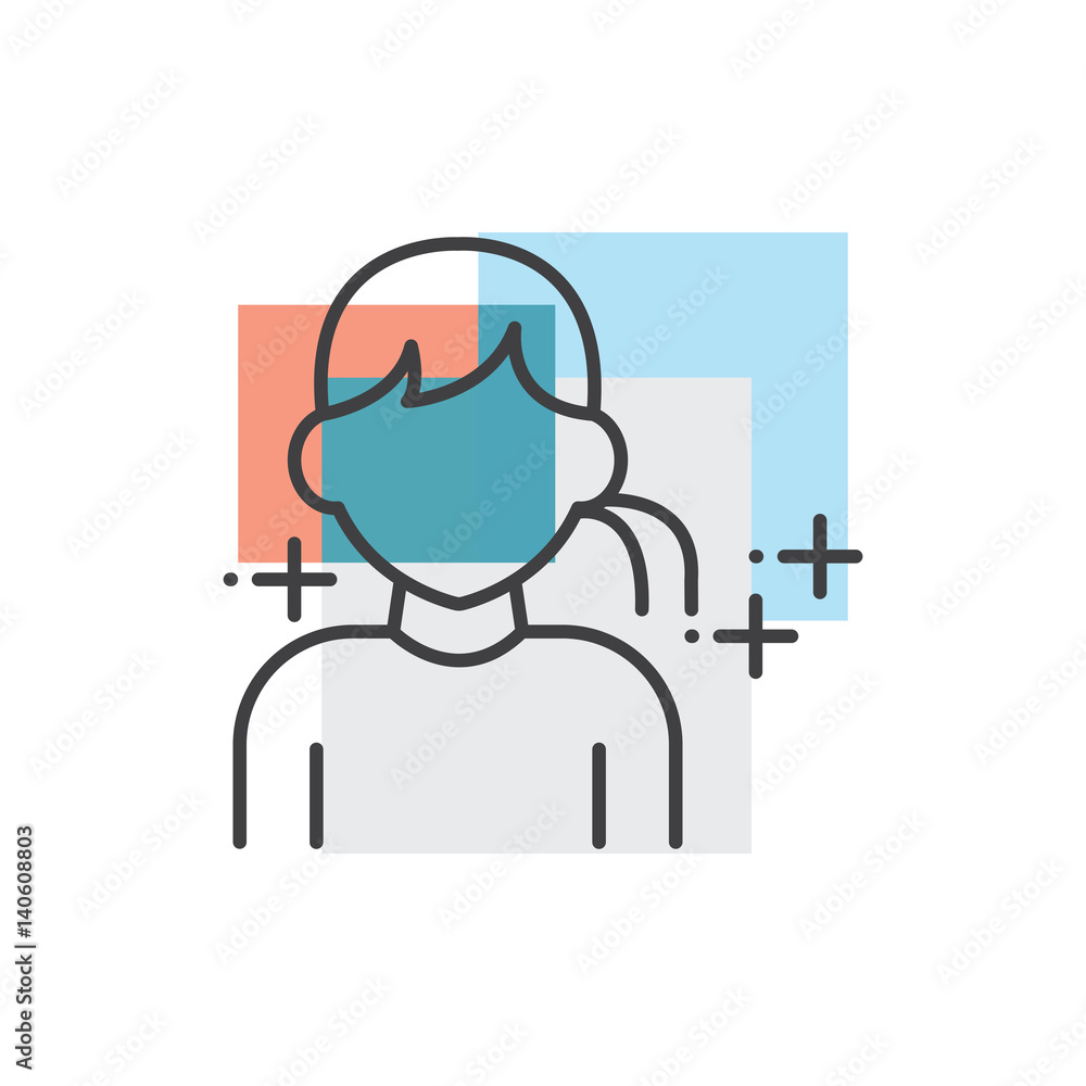 Teen, human avatars icon 3 color Teen, human avatars icon 3 color