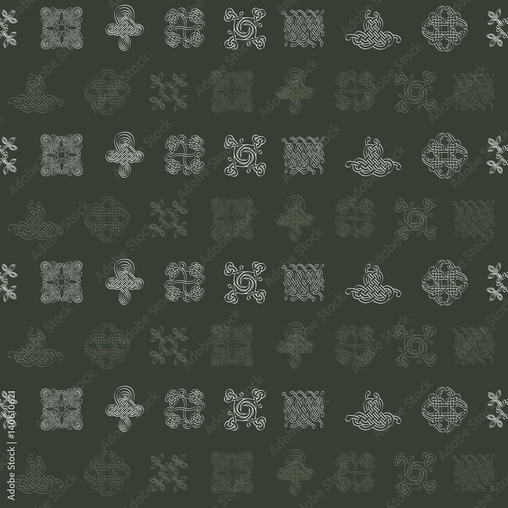 seamless pattern with Celtic art and ethnic ornaments for your design