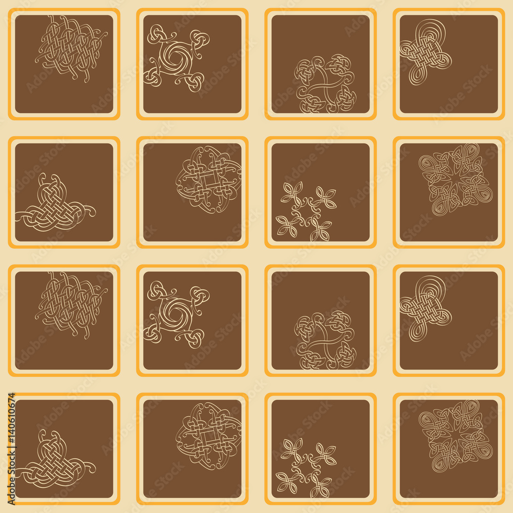 Fototapeta premium seamless pattern with Celtic art and ethnic ornaments for your design