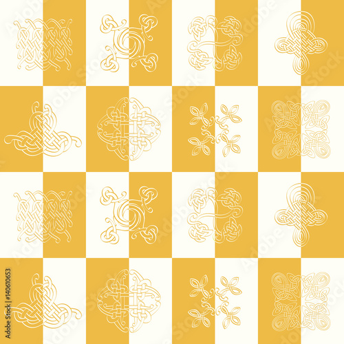 seamless pattern with Celtic art and ethnic ornaments for your design