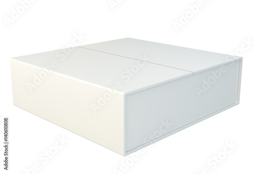 Package box on white background. 3d rendering