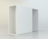 Open cardboard on gray background. 3d rendering