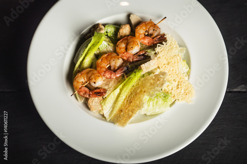 Grilled shrimps. Dish. Seafood 