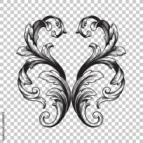 Isolate ornament in baroque style