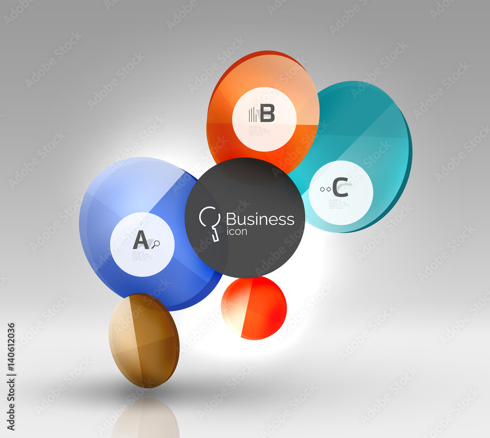 Colorful glossy circle infographics Colorful glossy circle infographics