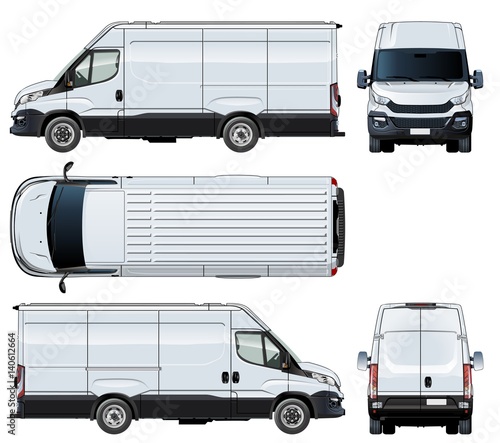 Vector van template isolated on white. Available EPS-10 separated by groups and layers with transparency effects for one-click repaint