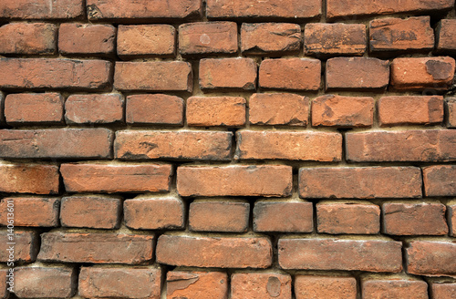 Background of old wall with red bricks