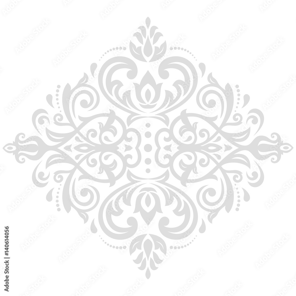 Classic seamless vector light silver pattern. Traditional orient ornament. Classic vintage background