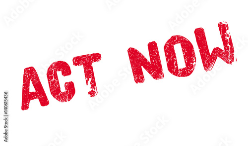 Act Now rubber stamp. Grunge design with dust scratches. Effects can be easily removed for a clean, crisp look. Color is easily changed.