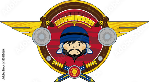 Cute Cartoon Roman Centurion Badge
