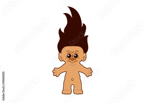 Troll vector illustration. Troll cartoon character. Creepy icon on white background photo