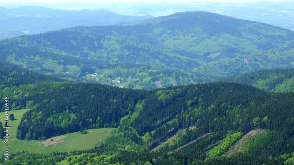 A vast hilly forest area - top view A vast hilly forest area - top view