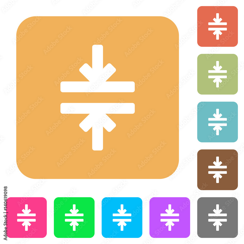 Obraz premium Horizontal merge tool rounded square flat icons