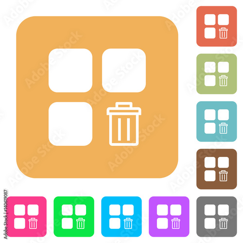 Delete component rounded square flat icons