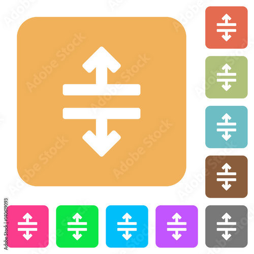 Horizontal split tool rounded square flat icons