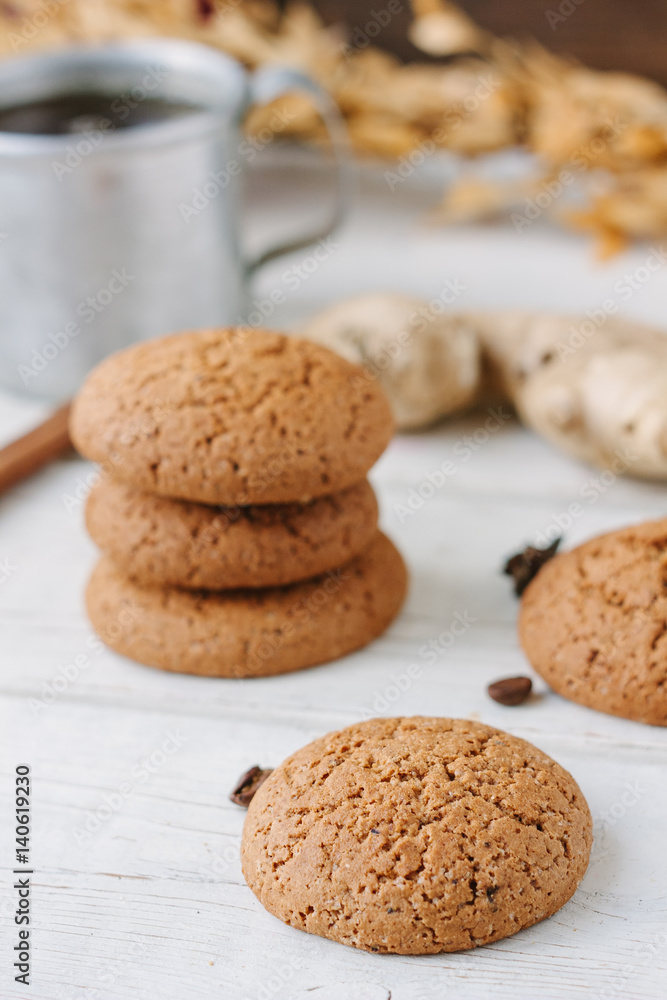 Ginger snaps on white Ginger snaps on white