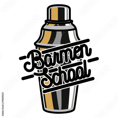 Color vintage barmen school emblem