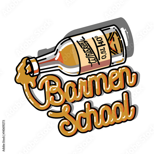 Color vintage barmen school emblem