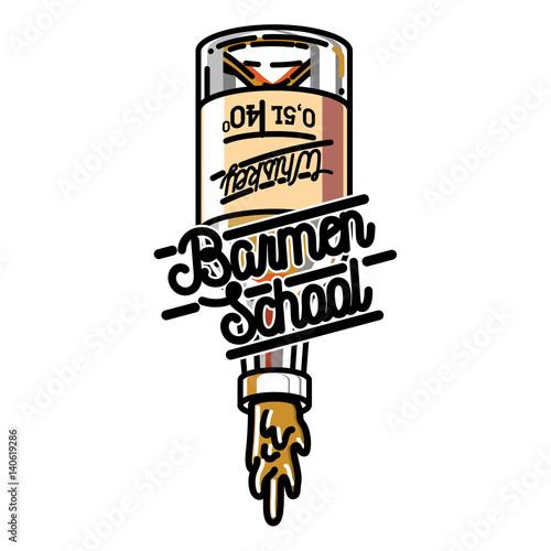 Color vintage barmen school emblem