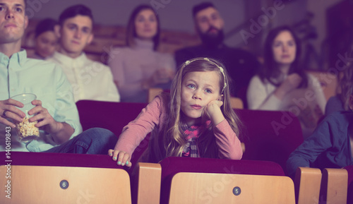 Quadro su tela Girl  tired to watch film