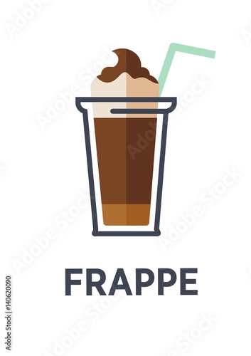 Coffee drink cup vector flat icon for takeaway cafe menu
