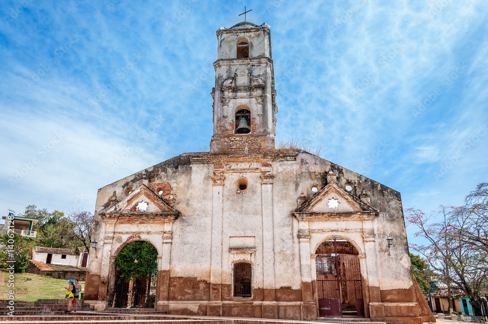 Trinidad, Cuba -March 8,2016: A vintage image of Saint Anne Church, Trinidad, Cuba.