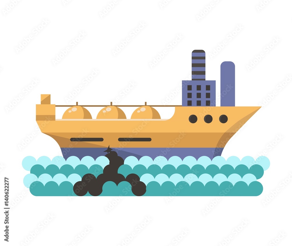 Obraz premium Environment and nature industrial water petroleum pollution vector