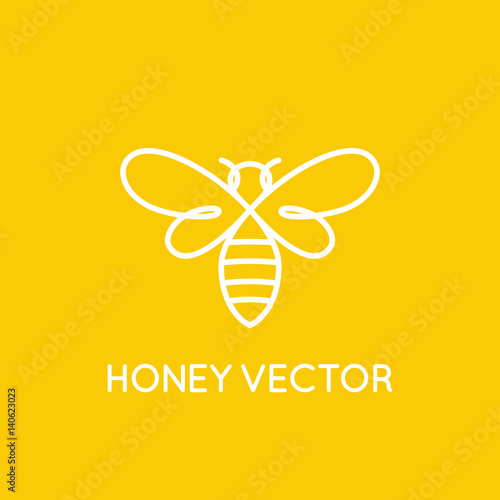 Honey bee concept - emblem for food packaging