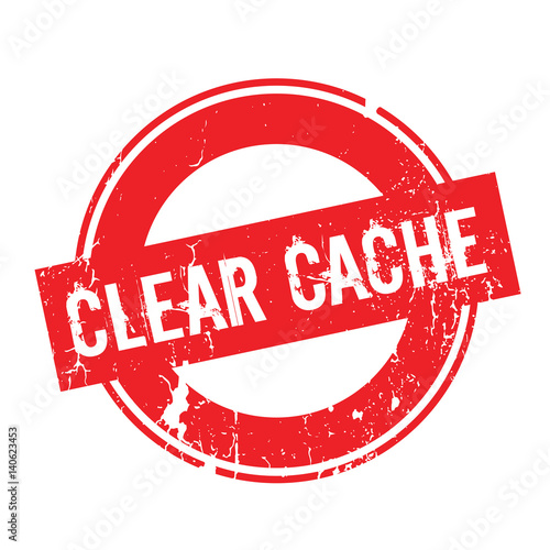 Clear Cache rubber stamp. Grunge design with dust scratches. Effects can be easily removed for a clean, crisp look. Color is easily changed.