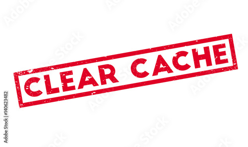 Clear Cache rubber stamp. Grunge design with dust scratches. Effects can be easily removed for a clean, crisp look. Color is easily changed.