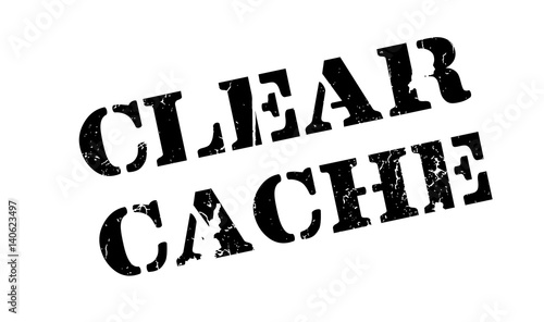 Clear Cache rubber stamp. Grunge design with dust scratches. Effects can be easily removed for a clean, crisp look. Color is easily changed.