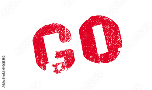 Go rubber stamp. Grunge design with dust scratches. Effects can be easily removed for a clean, crisp look. Color is easily changed.