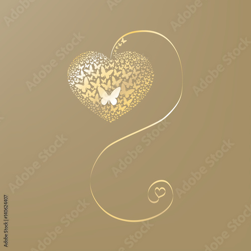 Vector heart from butterflies