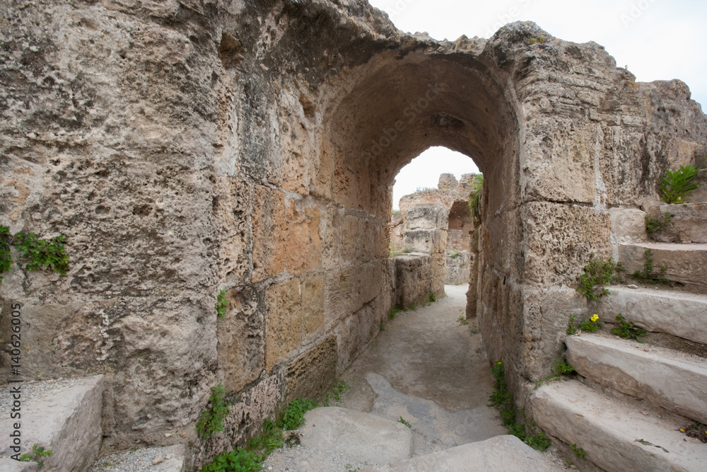 Archway at Antonine Thermae, Tunis, Tunisia