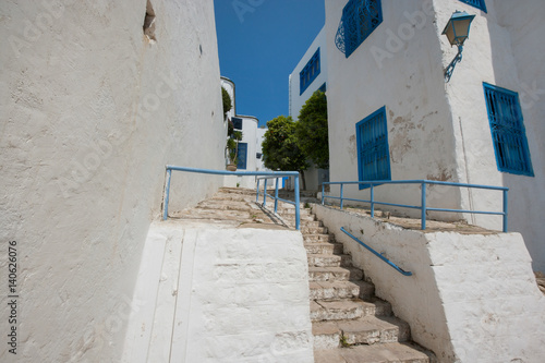 Traditional houses and staircases, Tunis, Tunisia