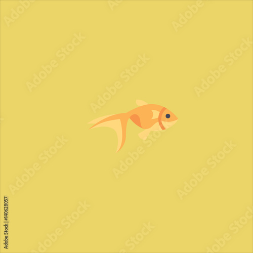 goldfish icon flat design