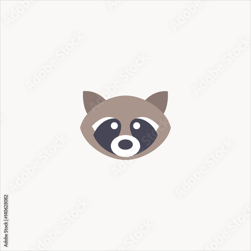 raccoon icon flat design