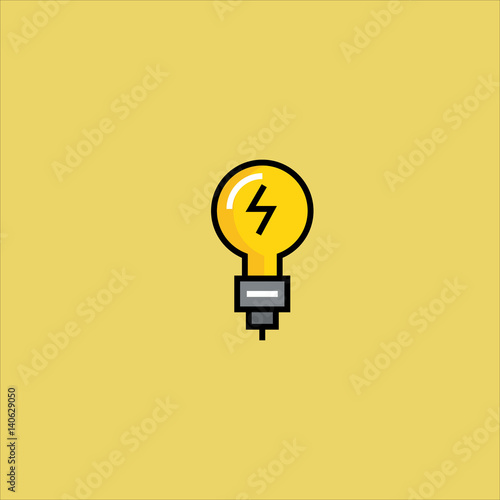 bulb icon flat design