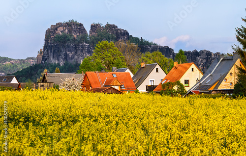 Canvas Print Saxony village