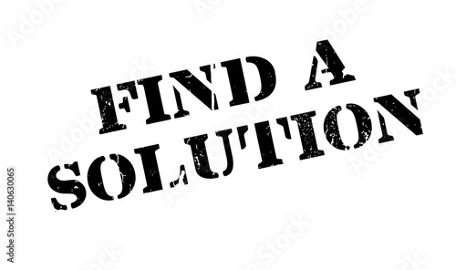 Find A Solution rubber stamp. Grunge design with dust scratches. Effects can be easily removed for a clean, crisp look. Color is easily changed.