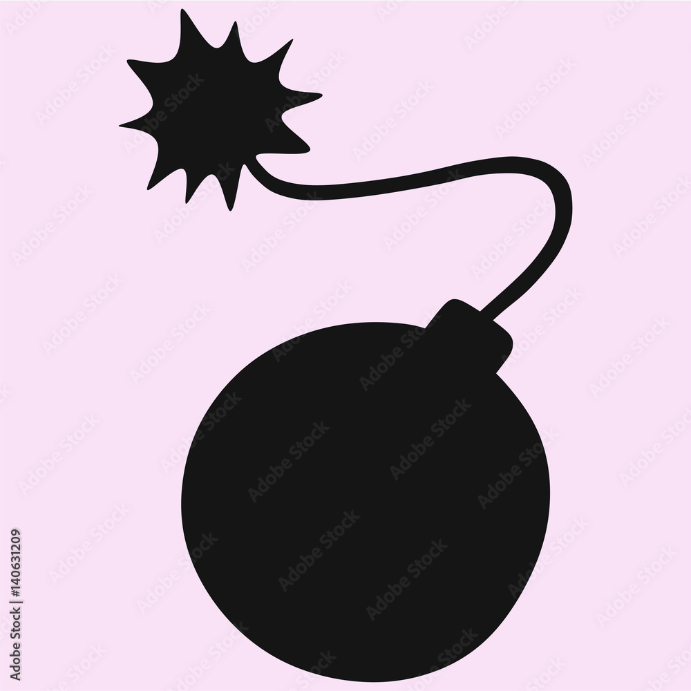 Black Bomb vector silhouette isolated Black Bomb vector silhouette isolated