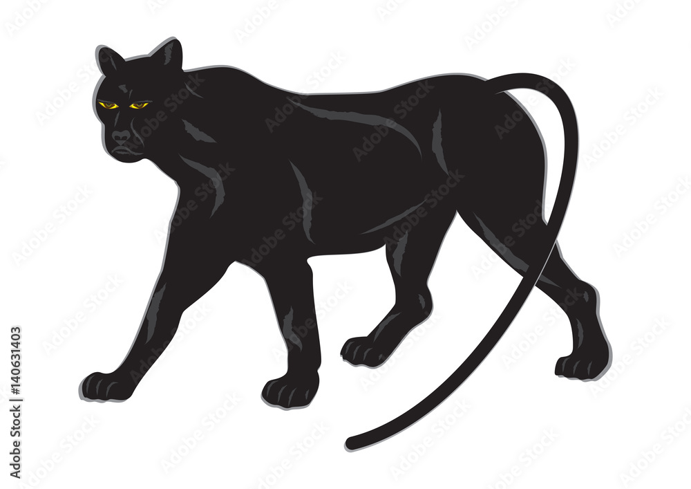 Black panther isolated on white background art creative modern vector illustration