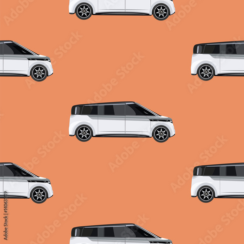 pattern white car realistic art creative modern vector illustration